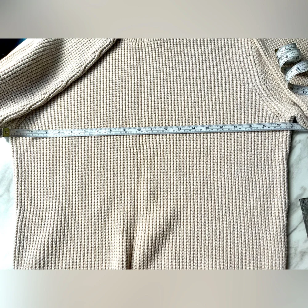 J. Crew Men's Textured Cream Crewneck Sweater Cotton Size S